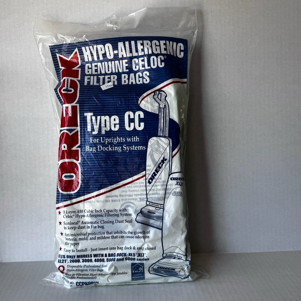 Oreck TYPE CC VACUUM BAGS TO FIT XL UPRIGHTS Vacuum NEW